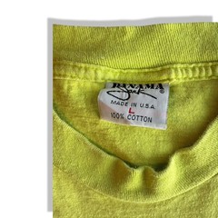 Vintage 90s Panama Jack Single Stitch T-Shirt Neon Yellow Size L