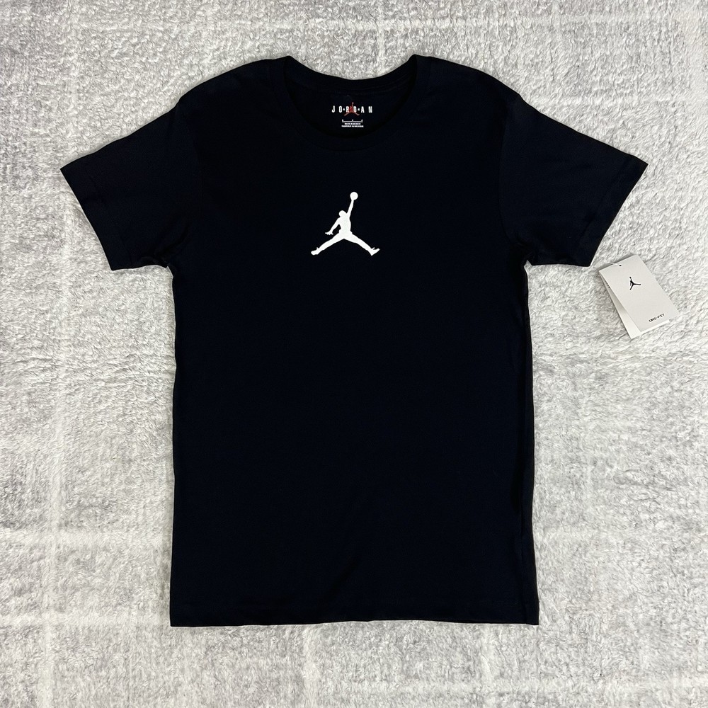 Air Jordan Shirt Dri-Fit Mens Small Jumpman Logo Black Graphic Tee NWT
