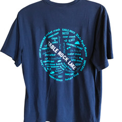 Table Rock Lake Upcycled T-Shirt, Marinas Landmarks Graphics Navy Men’s Large