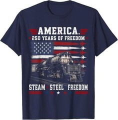 Big Boy 4014 250 Years of Freedom Steam Locomotive Train T-Shirt