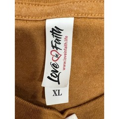 Love in Faith Mens XL Rust Brown Christian Graphic T-Shirt Coastal Seashells Tee