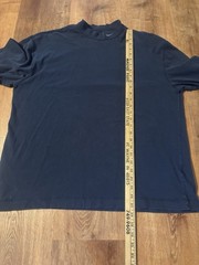 Y2K Nike Mock Neck Long Sleeve T-Shirt Navy Blue Embroidered Swoosh Size Large