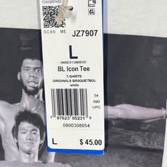 Adidas Originals Bruce Lee Kareem Abdul-Jabbar Icon Tee White Mens Large NEW