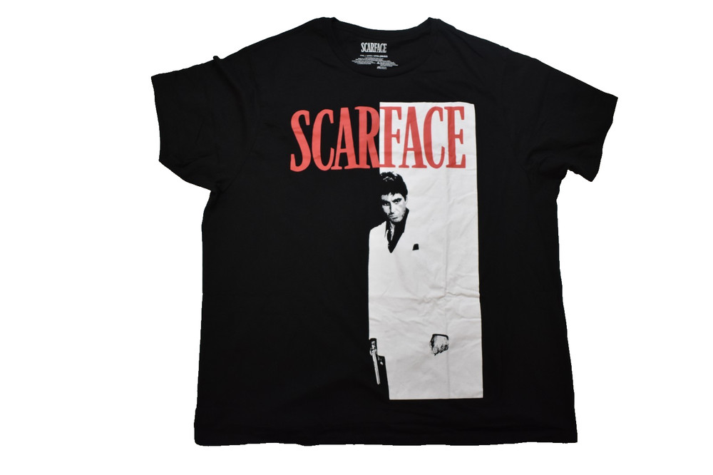 Scarface Mens Scarface Movie Poster Graphic Black Shirt NWT 2XL (50-52)
