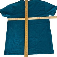 Mens T-Shirt Size Large Dark Teal V-Neck Soft Casual Cotton Stretch Short Sleeve
