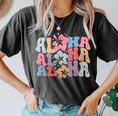 Hawaiian Shirt Women’s Family Vacation Tee Hawaii Trip Summer T-Shirt Grey S