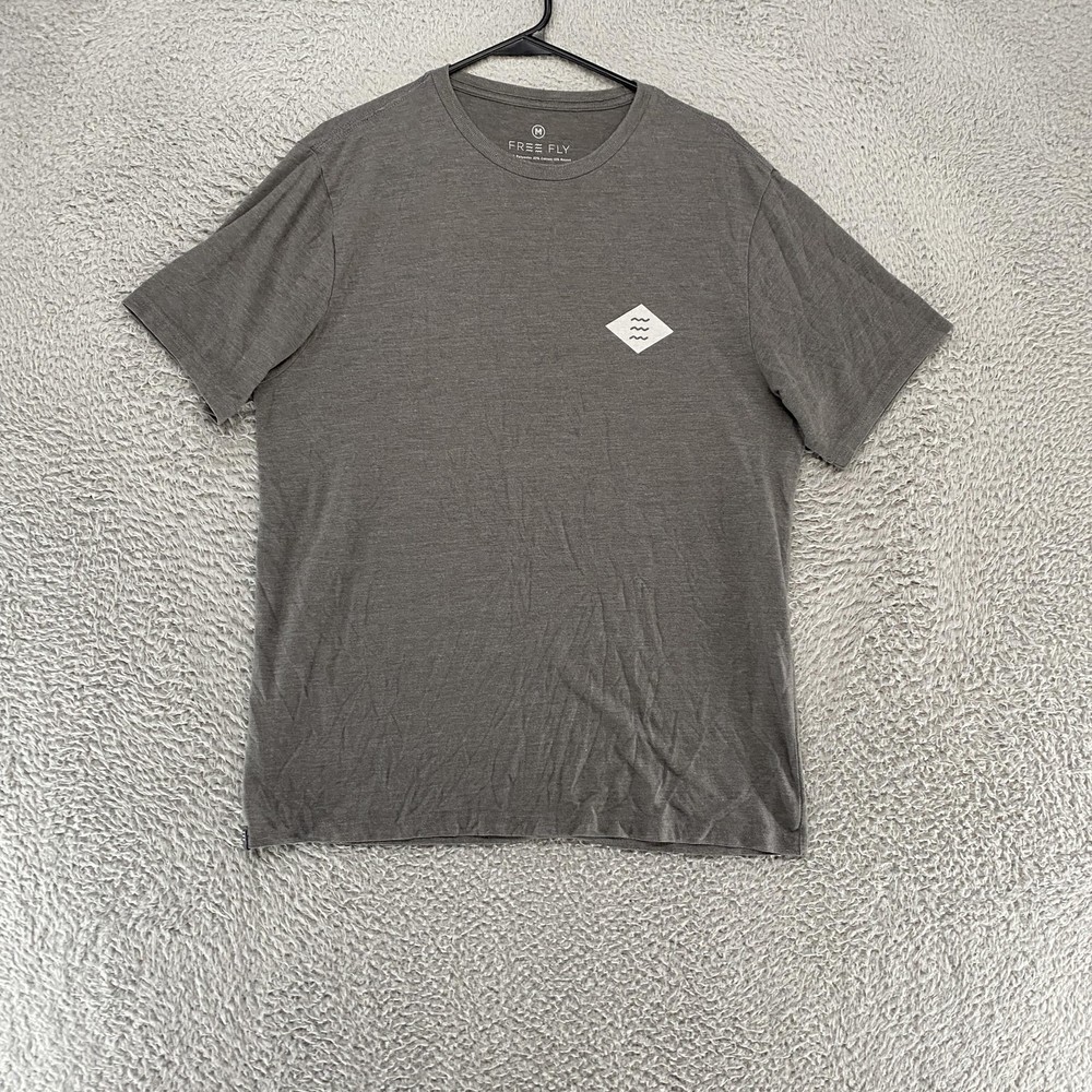 Free Fly Graphic Shirt Mens Medium Gray Sun Wave Outdoor Beach Tee Top