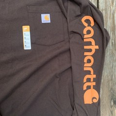 NWT Carhartt Long Sleeve Pocket T Shirt Loose Sz XL Logo Heavy Work Chore Job
