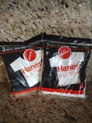 Vintage Hanes T Shirts (2) 3 Pack Boy’s Crewneck 1993 SZ S (6-8) USA 100%Cotton