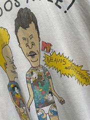 Rare Article 1994 BEAVIS and BUTTHEAD tattoos rule! mtv tee shirt size XL