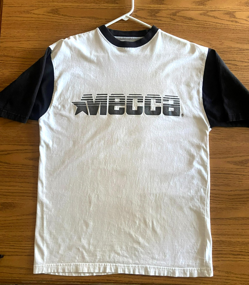 Y2K Mecca LOGO Black & White Tee T-Shirt Men’s M Skate Streetwear Hip Hop