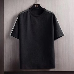 New Men’s Polyester Fiber Plain Crew Neck Ice Silk Short Sleeves T-Shirt M-3XL