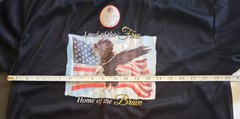 Land Of The Free Home Of The Brave Polyester Men’s Size L T-Shirt American Flag