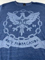 OBEY Propaganda Eagle Crest Graphic T Shirt XXL USA Made Tri Blend Streetwear