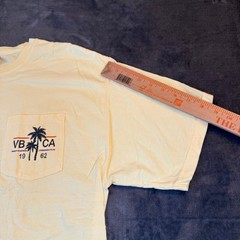 ComfortWash Venice Beach California Graphic Pocket T-Shirt Mens Large Yellow NEW
