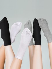6 Pairs Women Toe Socks Cotton Breathable Compression Crew Five Toe…