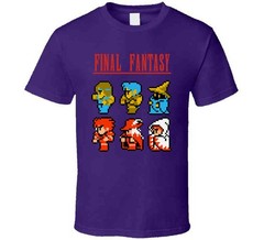 Final Fantasy 8 Bit Characters Retro Video Game T Shirt