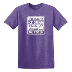 I wonder if Ice Cream thinks about me too – Adult Unisex Soft T-shirt