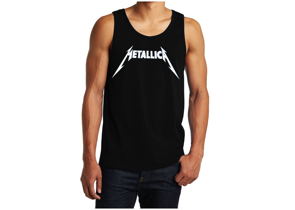 METALLICA LOGO PUNK ROCK Band Black Tank Top