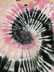 NEW Unisex Small GILDAN Soft Style Pink Black White Tie-Dye Handmade T-Shirt