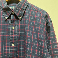 Ralph Lauren BLAKE BD Check Shirt M Navy Red White Collared For 14Y+ Japan