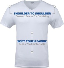 Gildan Men’s V-Neck T-Shirts, Multipack, Style G1103 Large, White (6-pack)