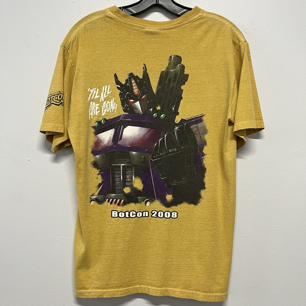 Vintage 2008 Transformers Hasbro BotCon Shattered Glass Optimus Prime Shirt S