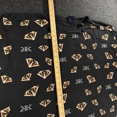 Karl Kani Gold T-Shirt Black Diamond AOP Mens 4XL Streetwear KK Logo