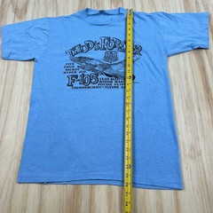 VTG 80’s F105 Thud Rolling Thunder Fighter Jet T-Shirt Military Blue FITS Medium