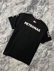 Mercedes AMG Petronas F1 Black Short Sleeve Big Logo T-Shirt Men Size XL Balck