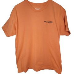Columbia PFG Shirt Men’s Size Large Orange Short Sleeve Fishing Logo Outdoor