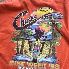 Tee Jays Vintage 90s Men’s XXL Orange Cotton Graphic Pocket Bike Week ’98 Tee