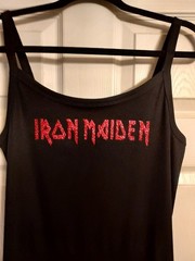 Iron Maiden tank top Red Glitter Iron Maiden Shirt Fitted Iron maiden Crop Top