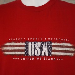 Adult LARGE Red Patriotic Graphic T-shirt United We Stand USA Academy Sports