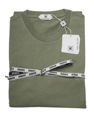 Kired by Kiton NWT Green Supima Crepe Cotton Short Sleeve Slim T-Shirt M (50 IT)