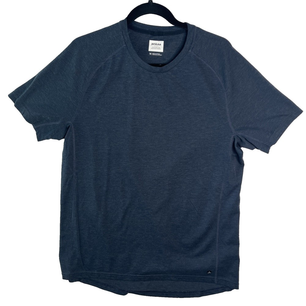 Prana Blue Rounded Hem Base Layer Lightweight T-Shirt Rashguard Outdoors Hiking