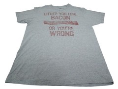 YBP Men’s Graphic T-Shirt “Bacon Or You’re Wrong” Medium Cotton Blend T0428