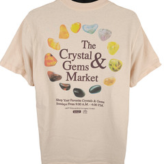 Crystals & Gems T Shirt Mens Size Large Beige Gemstones Market