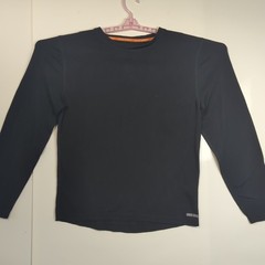 Omni-Wool Base Layer Shirt Men’s XL Black Wool Blend Crew Neck Long Sleeve