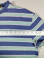 Polo Ralph Lauren Shirt Mens Medium Blue Striped Classic Fit Logo Tee Preppy