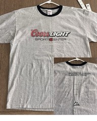 Vintage Sports Center X Coors Light Beer March Madness Ringer Tee Shirt XL USA
