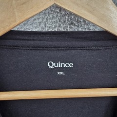 Quince Shirt Mens 2XL Black Merino Wool V Neck Base Layer