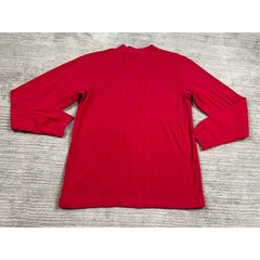 Ivy Crew Shirt Mens XL Red Mock Neck Long Sleeve Vertical Ribbed Knit Casual
