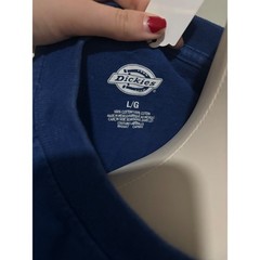 Dickies Mens Blue Short Sleeve Pocket T-Shirt Cotton Workwear Top Large RN20697