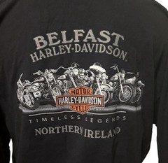 Vintage Harley-Davidson Flame Long Sleeve Pocket TShirt Mens 2XL Belfast Ireland