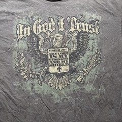 In God I Trust Eagle Psalm 28:7 Men’s Olive Green T-Shirt Size 2XL Delta tag