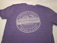 Silver Gulch Brewing Fairbanks Alaska Brewery Souvenir Purple T-Shirt Size L
