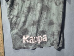 Kappa Shirt Mens L Green Tie Dye Logo Graphic Tee Back Hem Print Streetwear