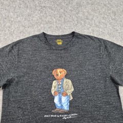 Polo Ralph Lauren Shirt Mens Large Grey Polo Bear Logo Graphic T-Shirt Casual