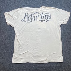 Motor Age Speedway Motorcycle Graphic TShirt Sz XXL Mens Cream Biker Retro 1931